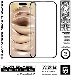 Захисне 3D скло для Apple iPhone 15/16, Icon 3D, загартоване, 9H, загартоване скло, повне проклеювання, протиударне, глянсове з олеофобним покриттям, на весь екран, сумісне з чохлами, проста установка, ArmorStandart (ARM78027) - мініатюра 2