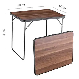 Кемпінговий стіл Outtec 80x60x70см розкладний коричневий - мініатюра 5