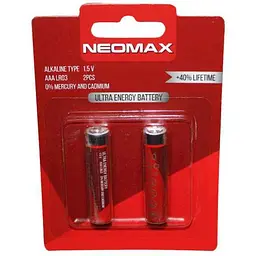 Батарейка NEOMAX LR03 2шт AAA лужна Alkaline у блістері