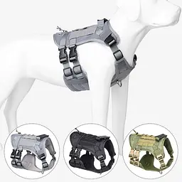 Шлейка для собак Vest, тактичний жилет з ручкою і системою MOLLE, регульований, Сірий L - мініатюра 8