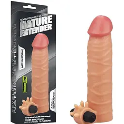 Насадка на пеніс з вібрацією Lovetoy Vibrating Nature Extender 17.8 см тілесний