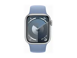 Смарт-годинник Apple Watch Series 9 GPS 41mm Silver Aluminum Case w. Storm Blue S. Band - S/M (MR903)
