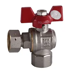 Кран кульовий кутовий з накидною гайкою Solomon 1/2″ ВВ PN40 160401
