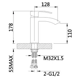 Змішувач для раковини Qtap Swan Cascada, Chrome/White (k35) QTSWA270CRW45568 - мініатюра 5