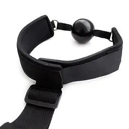 БДСМ набір Fetish Addict Gag Ball With Hand Cuff (чорний) - мініатюра 6