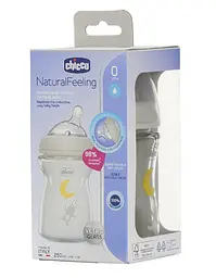 Пляшечка для годування Chicco Natural Feeling New з силіконовою соскою 250 мл сіра (81221.30) - мініатюра 2
