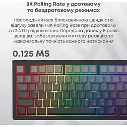 Клавіатура Ajazz AK820 V2 White Peach Switch Black/Grey (AK820-V2-WP-S-BG) [175697] - мініатюра 12