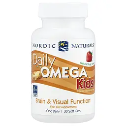 Осмега 3 для дітей, Daily Omega Kids™, натуральні фрукти, 30 капсул, Nordic Naturals.
