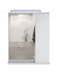 Дзеркало Мойдодир з шафкою СТ-60 з яскравою LED-підсвіткою, Білий - мініатюра 8