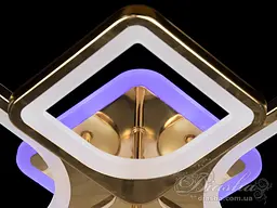Люстра стельова LED Diasha 8060/2+2G, 100W, 3200K-6000K, золото, сучасний стиль, з пультом, акрилова