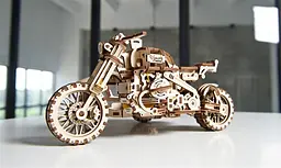 Механічний 3D Пазл Ukrainian Gears Мотоцикл Scrambler UGR-10, з коляскою, 380 елементів (70137) - мініатюра 13