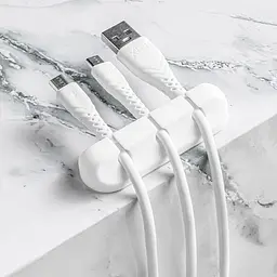 Органайзер для кабелів самоклеючий на 3 проводи ANbeauty White (AN0103423) - мініатюра 3