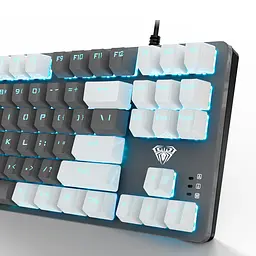 Клавіатура Aula F3287 KRGD Blue EN/UA White/Grey, USB, кабель 1.6 м, 359 х 128.6 х 37.1 мм, RGB підсвічування, кількість клавіш 87 (6948391240688) - мініатюра 4