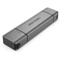 Зчитувач флеш-карт Vention USB 3.0 AM/USB-C to SD+TF Gray Dual Drive Letter Aluminum Alloy (CLLH0)