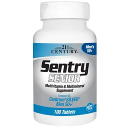 Вітаміни та мінерали 21st Century Sentry Senior Mens 50+, 100 таблеток
