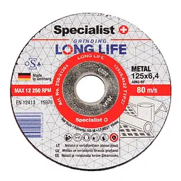 Диск шліфувальний для металу Specialist+ Long Life 125 x 6.4 x 22 (250-21264)