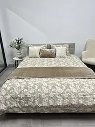 Комплект постільної білизни Ecotton полуторний 267262 Квiтка на бежевому (24273) - мініатюра 2