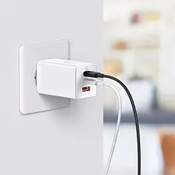 Зарядний пристрій 65 W 3 порти Baseus Gan 5 Pro CCGP120202 блок живлення білий - мініатюра 4