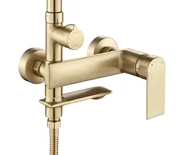 Душова система з виливом Rea Veneta зовнішнього монтажу brushed gold REA-P3003 - мініатюра 3
