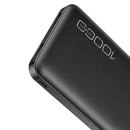 Портативний зарядний пристрій для телефона Power Bank Awei P5K 10000 mAh Павербанк USB чорний - мініатюра 10