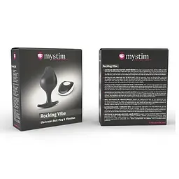 Анальна пробка Mystim Buttplug Rocking Force Vibe 9.5 см (чорний) - мініатюра 4