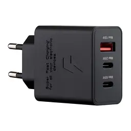 Зарядний пристрій OEM T6530 3 port 65W Trio (EP-T6530NBE-HC) чорний