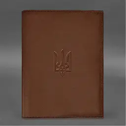 Шкіряна обкладинка BlankNote Standart з Тризубом для нотаріального реєстру світло-коричневий - мініатюра 2