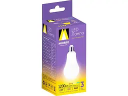 Лампа світлодіодна MIORRO 15W E27 4000K A60 1200Lm ~ 175-265V арт.51-314-002. - мініатюра 3