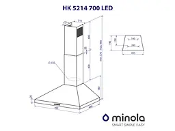 Витяжка Minola HK 5214 BL 700 LED - мініатюра 8