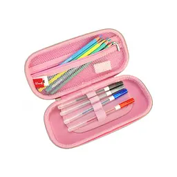 Пенал Cool For School блискучий 1 відділення з органайзером рожевий (QT-5780-Pink) - мініатюра 2