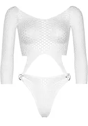 Еротичне боді Leg Avenue Top bodysuit with thong back White - мініатюра 3