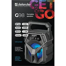 Акустична система 1.0 Defender G98 5Вт /BT/TF/USB/AUX/Light - мініатюра 6