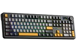 Механічна ігрова клавіатура AULA F-108-Pro Wireless Gasket Keyboard Reaper Switch, 2.4G, BT, Black - мініатюра 3