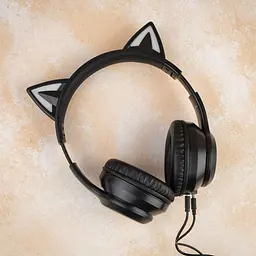 Накладні навушники Onikuma Bluetooth Gaming CAT with LED B90, 800mAh, BT5.0, AUX, 800mAh, 15h, black - мініатюра 7