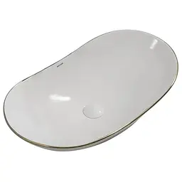 Умивальник накладний Mixxus Premium Wave-0105 Edge Gold 620x360x160 мм MP6557, Білий