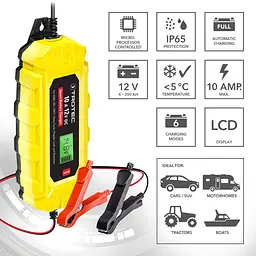Зарядний пристрій для автомобільного акумулятора Trotec PBCS 10A, 12V, 4-200Ah (4675000015) - мініатюра 4