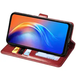 Шкіряний чохол-книжка GETMAN Gallant (PU) для TECNO Camon 16 SE Червоний - мініатюра 4