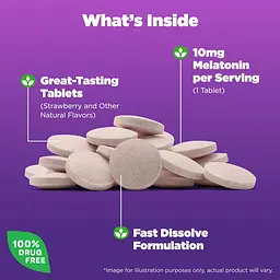 Мелатонін Natrol Melatonin Fast Dissolve зі смаком полуниці 10 мг 60 таблеток - мініатюра 4