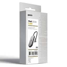 Хаб USB-C ArmorStandart Angle Type-C to HD4K+LAN+PD+2USB+TF/SDcard Grey (ARM86022) - мініатюра 2