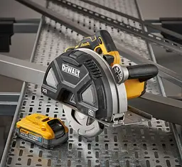 Пилка дискова по металу DeWALT акумуляторна з АКБ та ЗП DCS383H2 - мініатюра 7