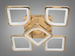Стельова LED-люстра Diasha S8060/4+1G з пультом, золота, 72W, 3960 lm, квадратні акрилові плафони 42×42 см - мініатюра 4