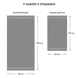 Набір рушників Sonex Altea 50x90 см. 70x140 см графіт (SO102476) - мініатюра 14