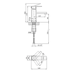 Змішувач для раковини Kroner KRM Ems - C010 (CV017355) - мініатюра 6