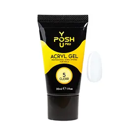 Акрігель для нарощування нігтів YouPOSH Acryl Gel 30 мл №5 Прозорий
