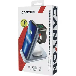 Зарядний пристрій Canyon WS-304 3 в 1 QI Blue (CNS-WCS304BL) - мініатюра 8