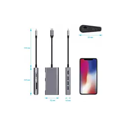 Концентратор Dynamode USB3.1 Type-C to HDMI, 3хUSB3.0, RJ45, USB Type-C Female, SD (Dock-USB-TypeC-HDMI-USB3.0-RJ45) - мініатюра 5