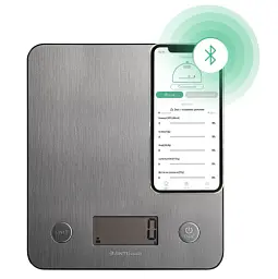 Ваги кухонні Liberton LKS-0713 Smart, Steel, до 5 кг, дисплей, синхронізація через Bluetooth, тарокомпенсація, автовідключення, індикатор перевантаження, батарейка: 3*ААА у комплекті - мініатюра 2