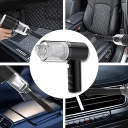Автомобільний пилосос 120Вт, від USB + 3 насадки / Ручний пилосос AS-228 / Бездротовий пилосос для машини - мініатюра 2