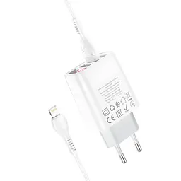 Блок зарядний набір Hoco Easy charge C93A Lightning cable 3USB білий - мініатюра 2