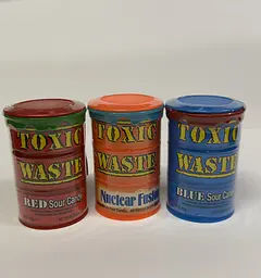 Набір Toxic Waste Лютий Токс (Кислі Цукерки Yellow + Green +Blue+ Orange Nuclear Fusion + Purple + Red Sour Candy - мініатюра 4